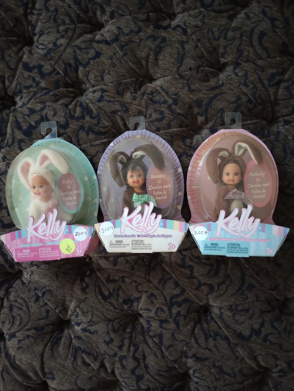 Lot Of 3 Barbie's Sister Kelly 4" Easter Sweetie Dolls By Mattel-New In Packages